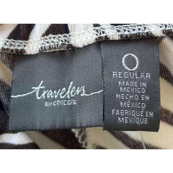 Travelers Chico's Wide Leg Pants Small NWT Stripe Palazzo Boho Ren Faire Pull On - Picture 10 of 15